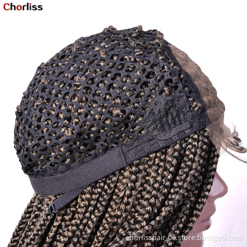 Wholesale Handmade Braiding Wig Brazilian kinky Twist Afro Braided Synthetic Lace Front Wigs With Baby Hair For Black Women